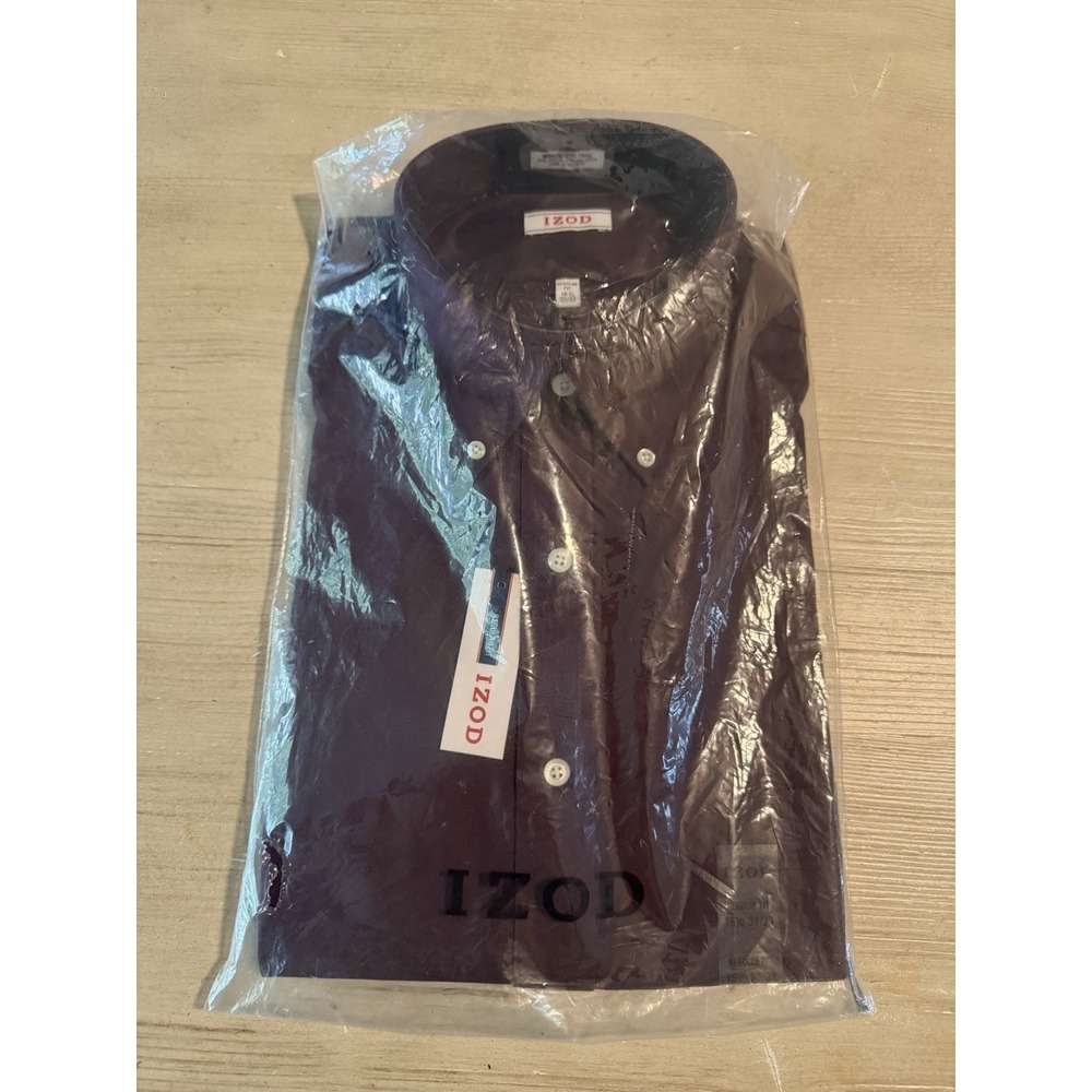 Izod Dress Shirt Men's 16.5/32-33 Deep Purple  Long Sleeve